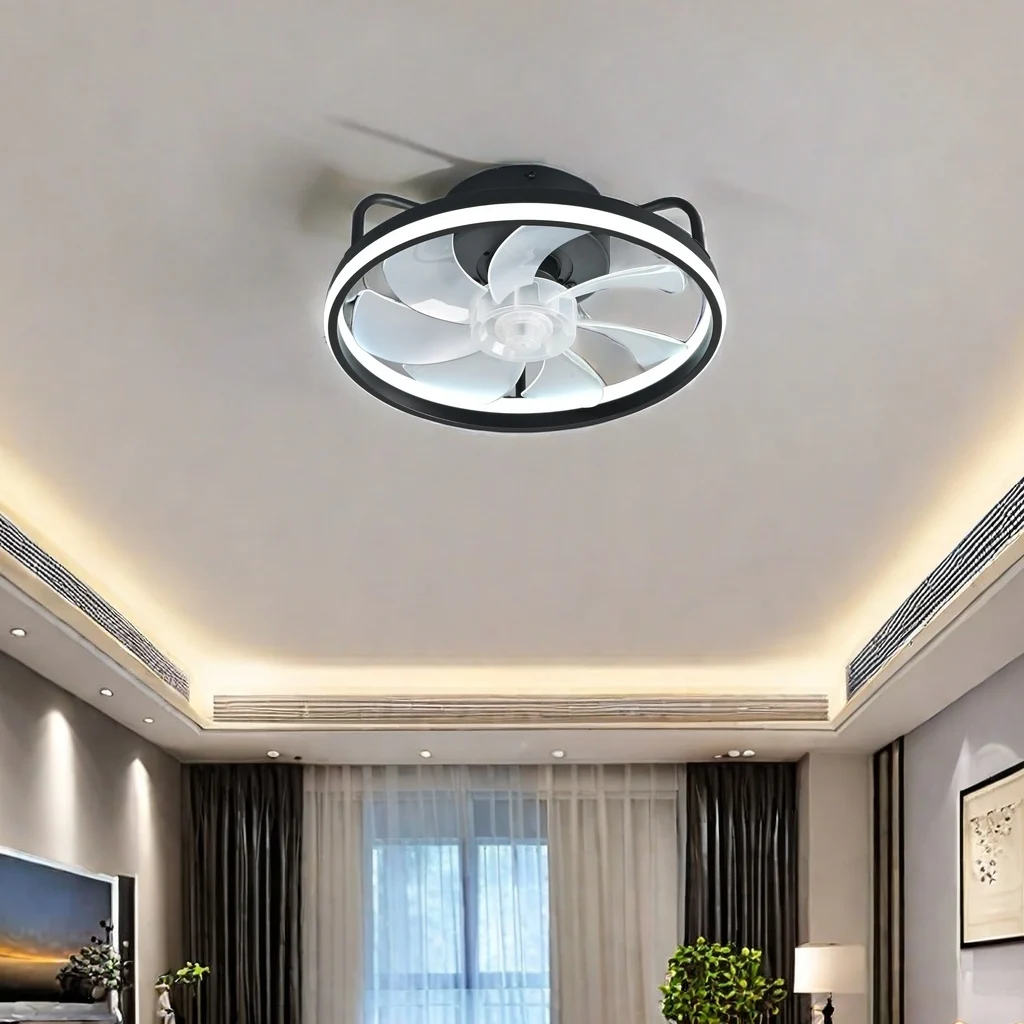 Decor Lighting Ceiling Fans - 2 in 1 โมเดิร์นพัดลมเพดานสมาร์ทพัดลมเพดานห้องนอนพร้อมแสงและควบคุมห้องนั่งเล่นร้านอาหารตกแต่งในร่มพัดลมเพดาน LED