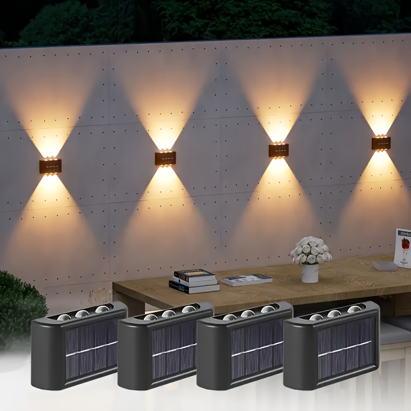 Wall Decor Lighting - ไฟ LED พลังงานแสงอาทิตย์สำหรับภายนอกอาคาร กันน้ำ ติดผนัง ส่องสว่างขึ้นและลง
