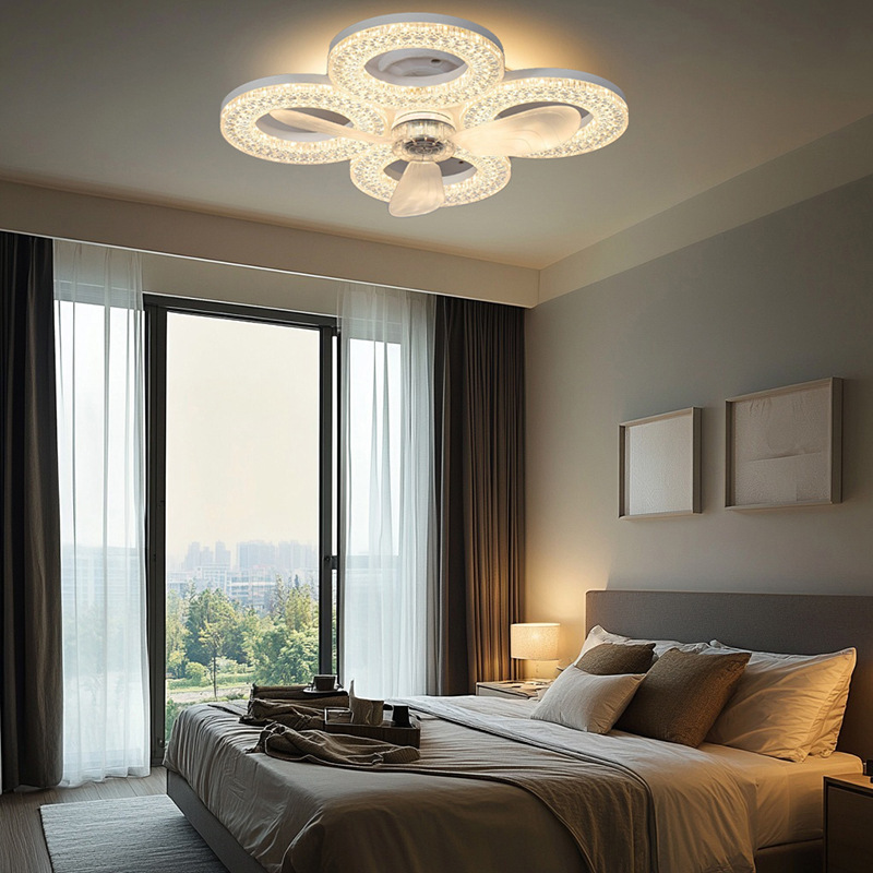 Decor Lighting Ceiling Fans - พัดลมเพดานแบบสองฐานพร้อมไฟ E27 ปรับความสว่างได้แบบไร้ขั้นบันได 3 ระดับ พร้อมตัวตั้งเวลา