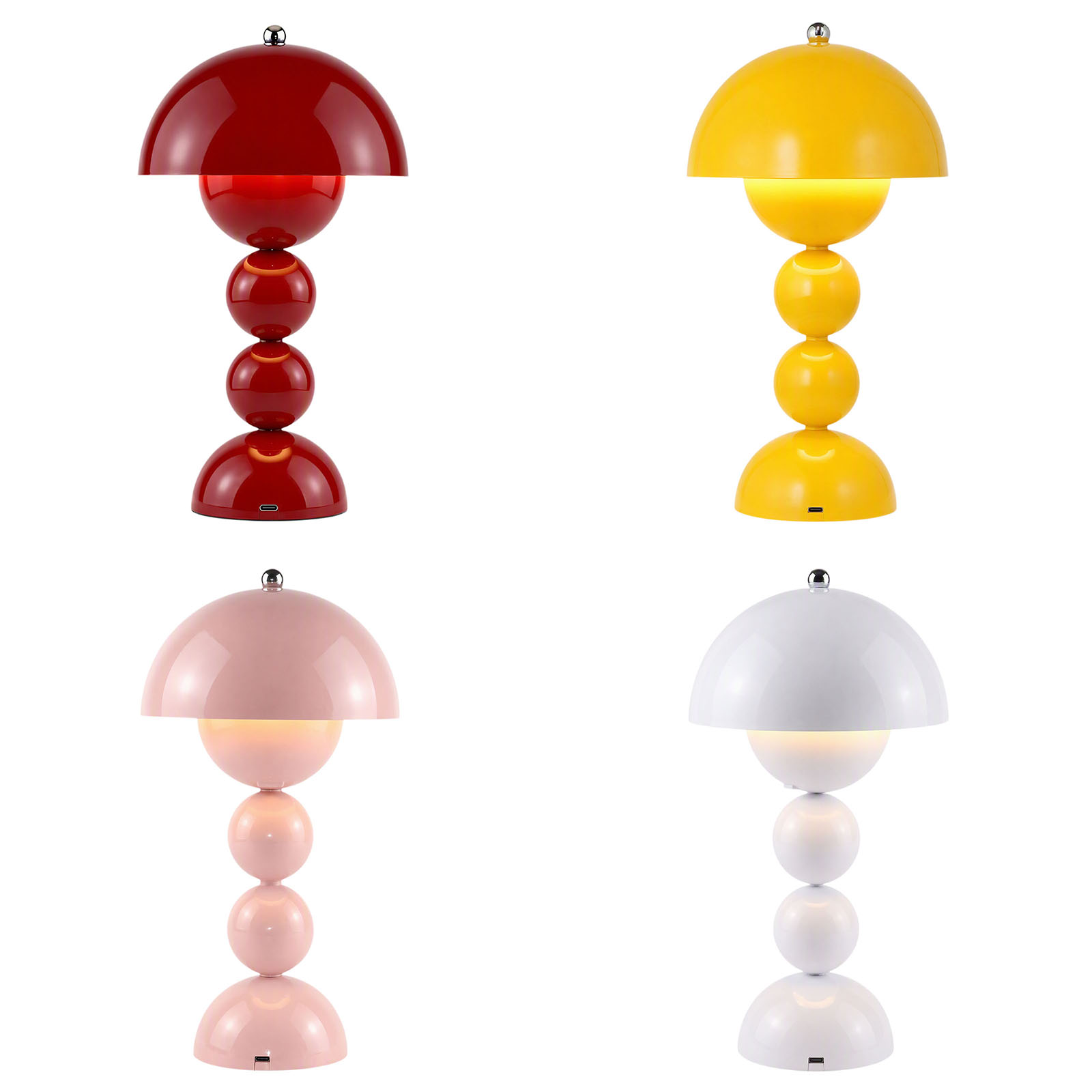 Lighting Decorative - โคมไฟตั้งโต๊ะรูปเห็ดสไตล์วินเทจ ไฟ LED USB ปรับอุณหภูมิแสงได้ 3
