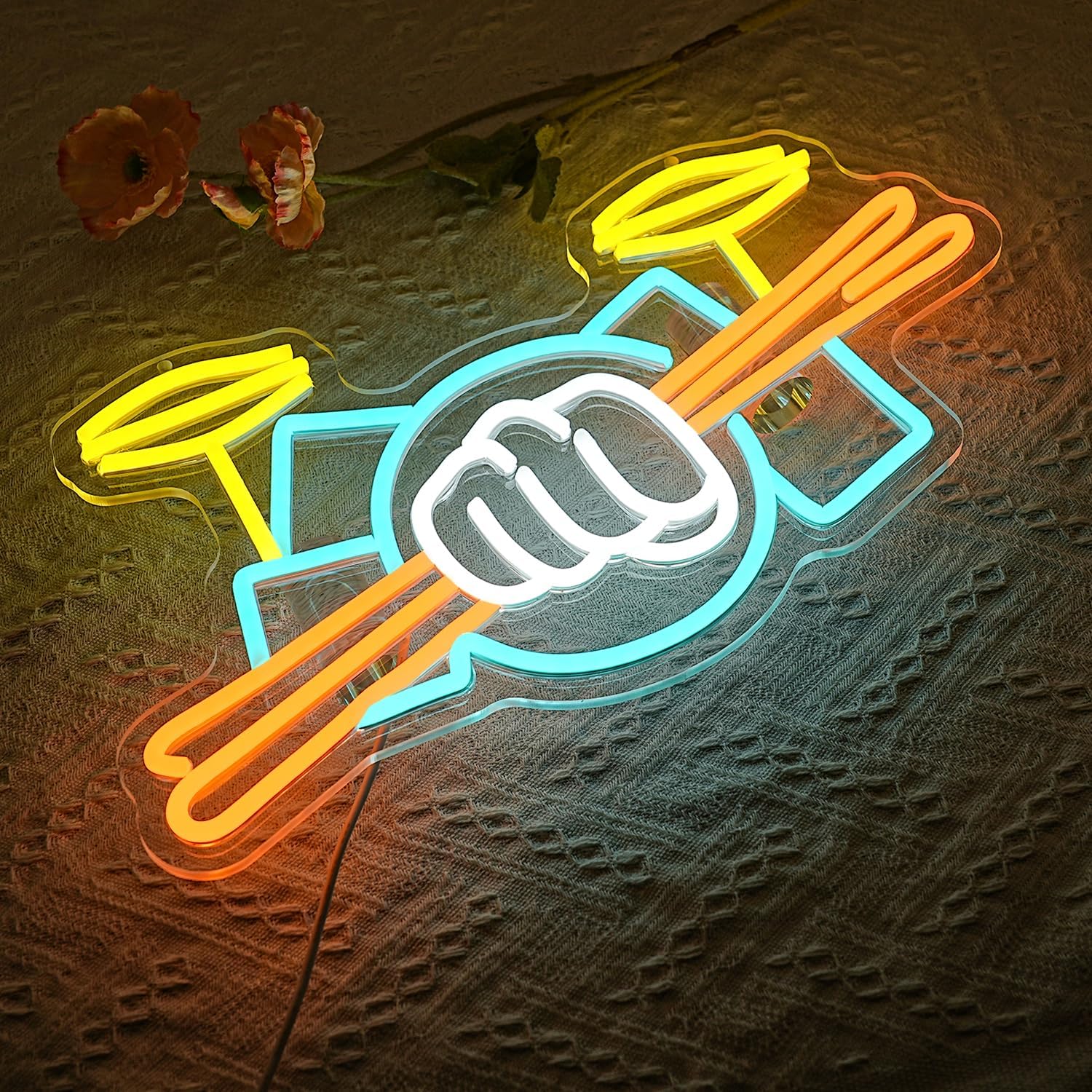 ป้ายไฟนีออนรูปชุดกลอง ใช้พลังง - Wall Decor Lighting บทวิจารณ์และราคา