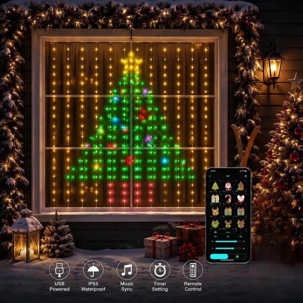 ไฟประดับคริสต์มาสแบบสาย ไฟม่าน - Wall Decor Lighting บทวิจารณ์และราคา