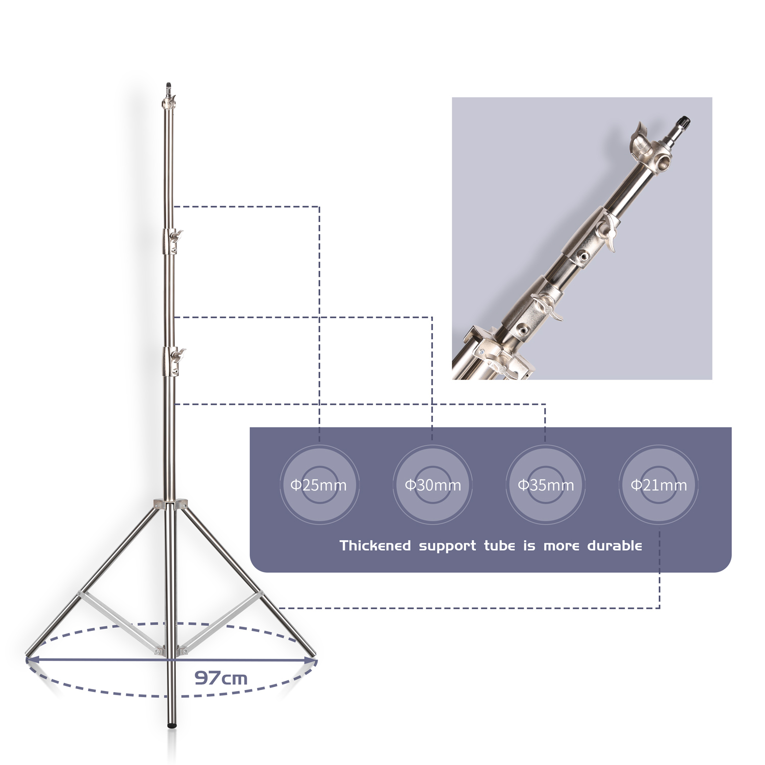 SH 2.8M สแตนเลสสตีลขาตั้ง Heav - Lighting Gallery บทวิจารณ์และราคา