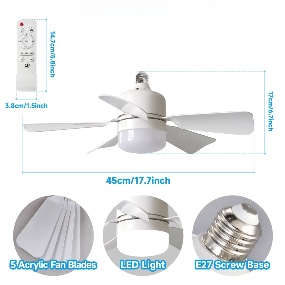 1/2PCS LED ไฟพัดลมเพดาน E27 พร - Decor Lighting Ceiling Fans บทวิจารณ์และราคา