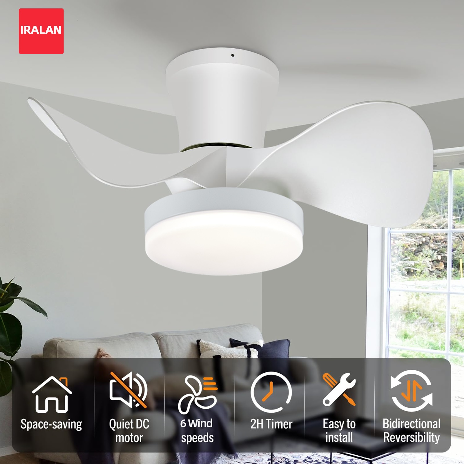 พัดลมเพดานทันสมัยขนาด 22 นิ้ว  - Decor Lighting Ceiling Fans บทวิจารณ์และราคา