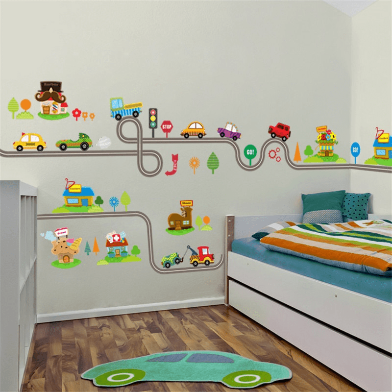 2 ชิ้น/ล็อตการ์ตูนรถบนทางหลวงส - Lighting Mcqueen Bedroom Decor บทวิจารณ์และราคา