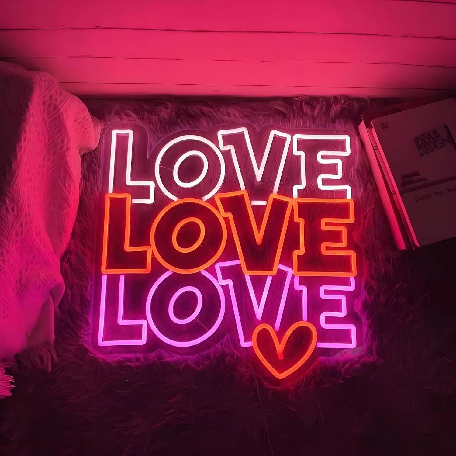 ป้ายไฟนีออนรูปหัวใจ ไฟ LED ปรั - Wall Decor Lighting บทวิจารณ์และราคา