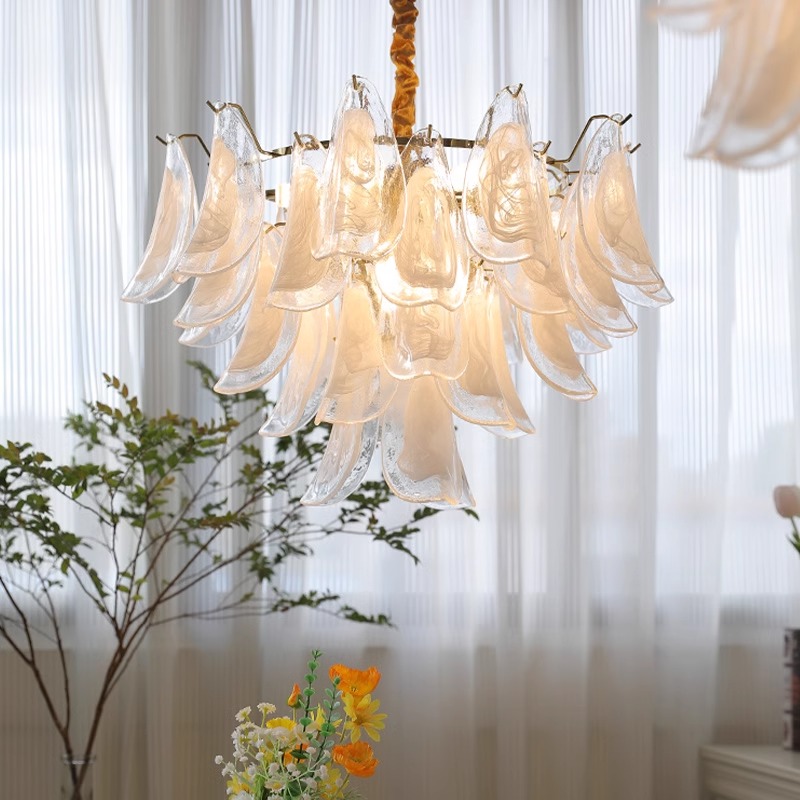 โคมไฟระย้าแก้วปรับระดับได้สีทอ - Decor Lighting Discount บทวิจารณ์และราคา