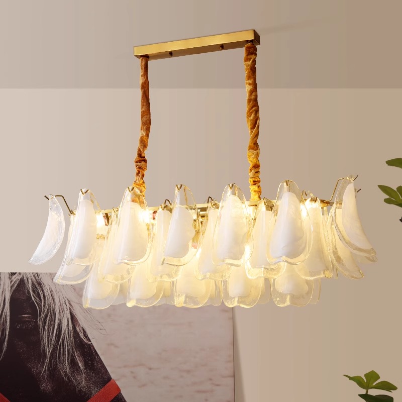 โคมไฟระย้าแก้วปรับระดับได้สีทอ - Decor Lighting Discount บทวิจารณ์และราคา