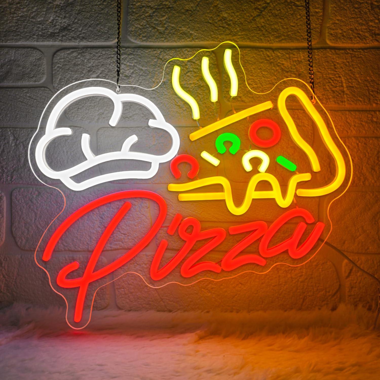 ป้ายไฟนีออนรูปพิซซ่า ไฟ LED สี - Wall Decor Lighting บทวิจารณ์และราคา