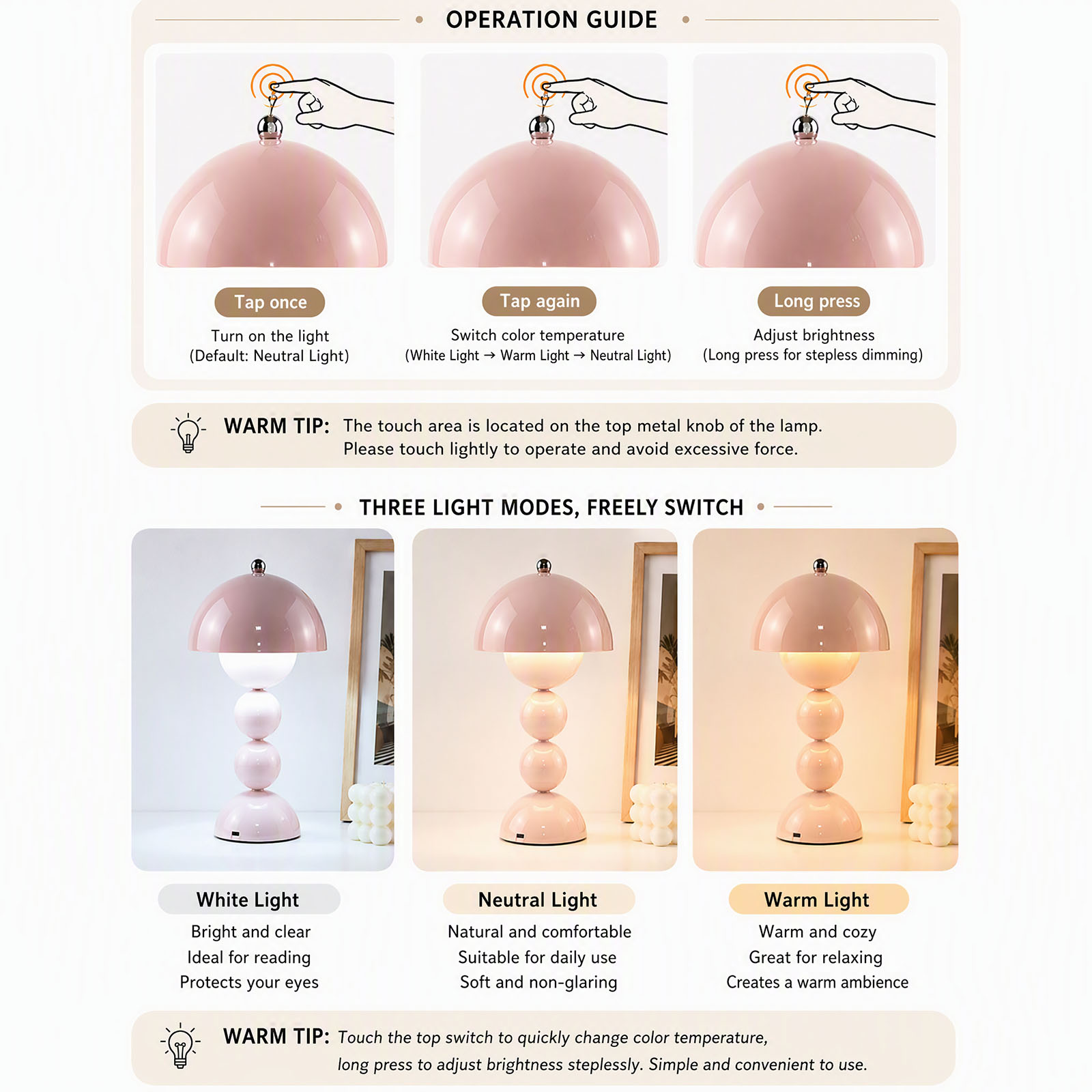 โคมไฟตั้งโต๊ะรูปเห็ดสไตล์วินเท - Lighting Decorative บทวิจารณ์และราคา